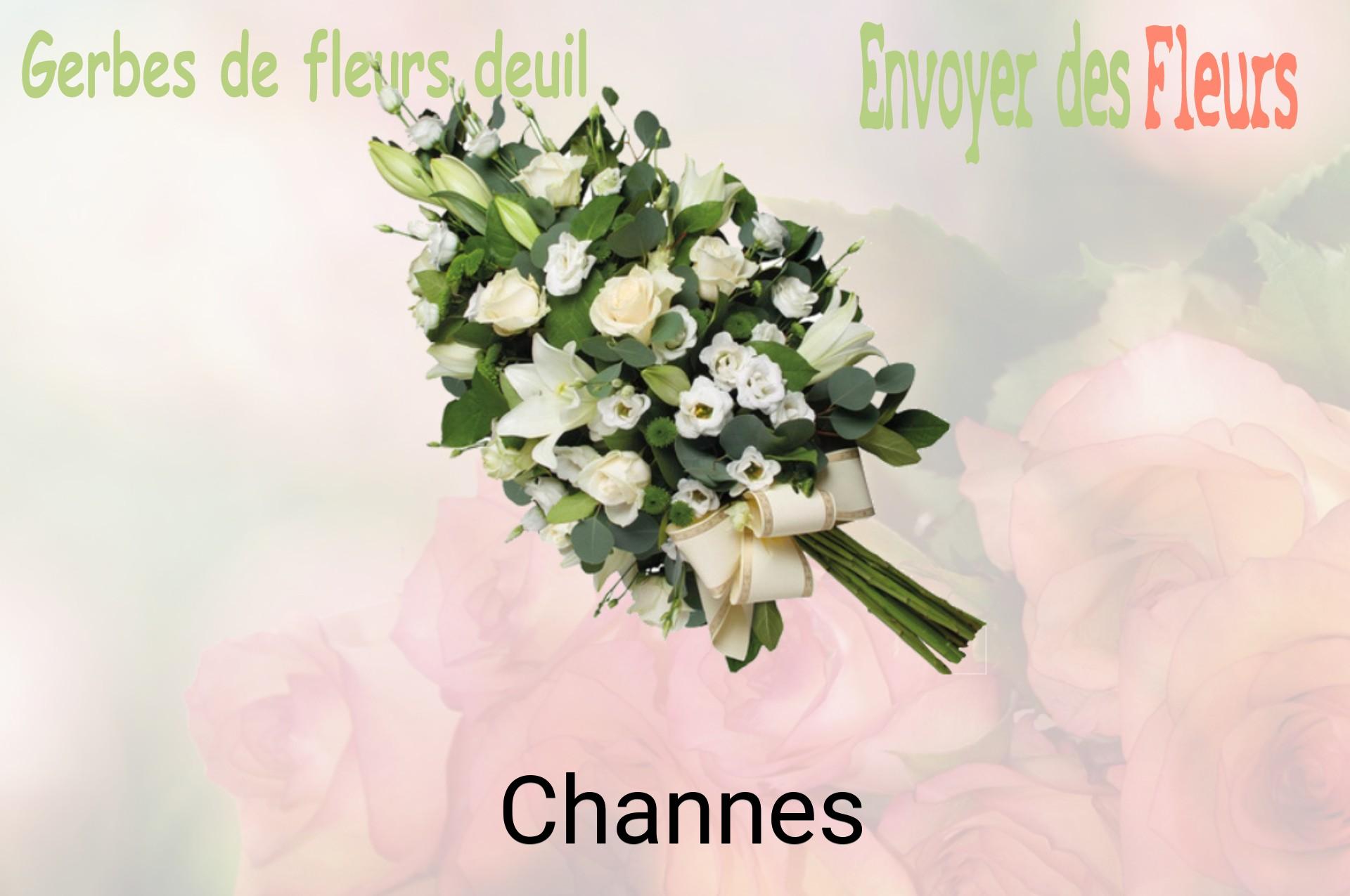Gerbe de fleurs de deuil livrée à Channes